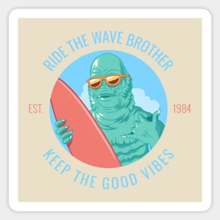 Ride The Wave - Surf Monster Sticker